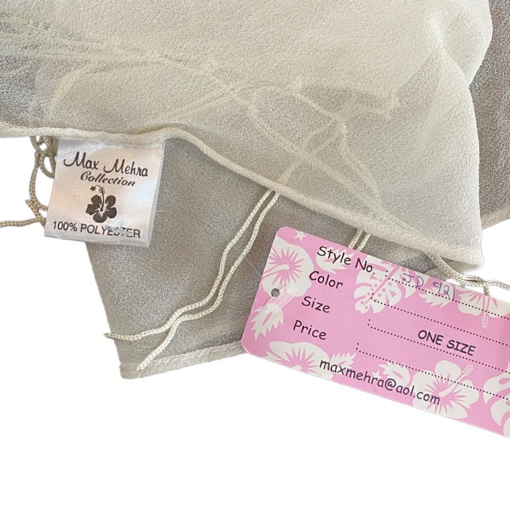 Max Merha Collection NEW embellished scarf tassels One size fits most white - Picture 4 of 4
